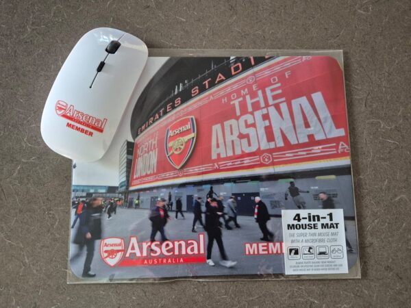 Arsenal Australia Wireless Mouse and Mouse Mat Combo